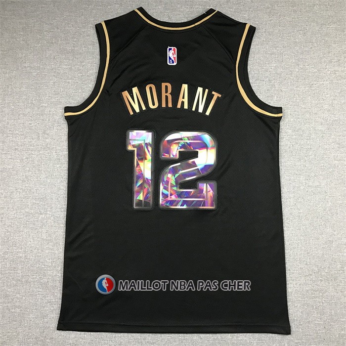 Maillot Golden Edition Memphis Grizzlies Ja Morant NO 12 2021-22 Noir